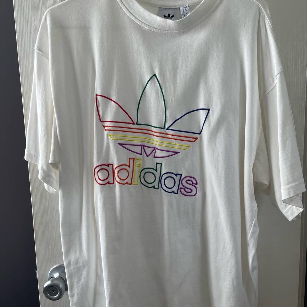 Adidas White Tee with Iconic Logo
